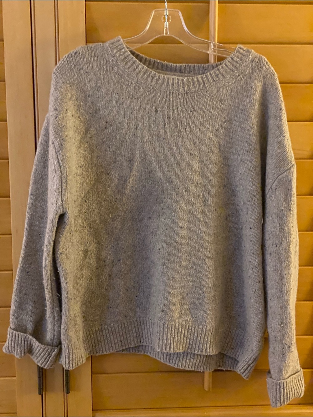 Mollusk Surf Shop Men's Gray Speckled Wool Blend Knit Crewneck Sweater Size L